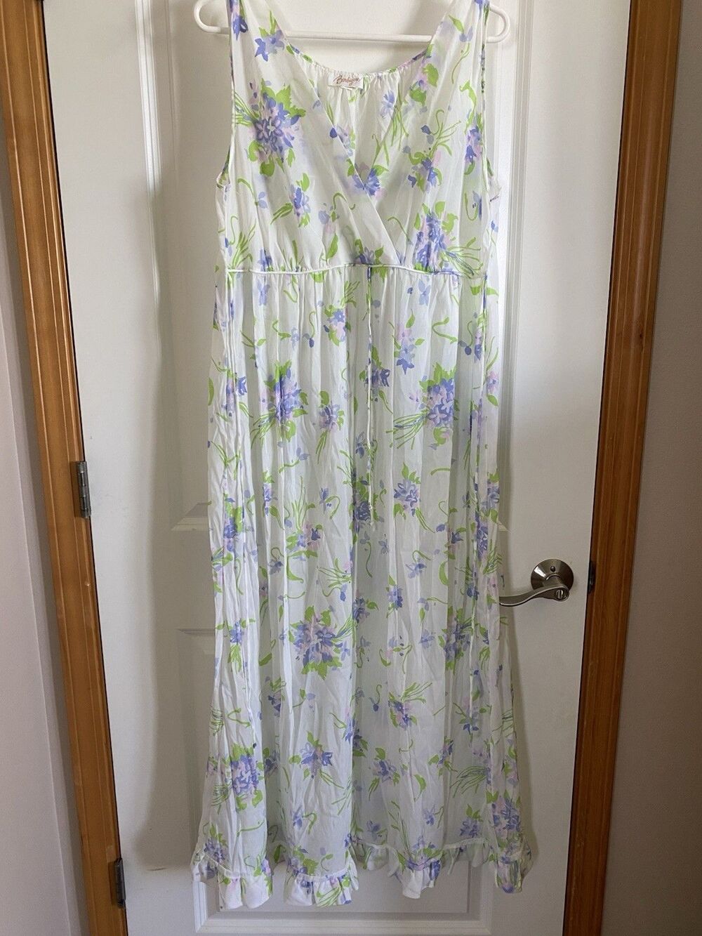 Vintage Barbizon Nightgown Maxi Dress Floral Satin Cottagecore Fits Modern M L